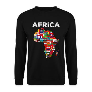 Afrika Stolze Afrikanische Landesflagge Urlaubs - Unisex Pullover - Schwarz - Vorne - Alina (178cm) & Michal (187cm)