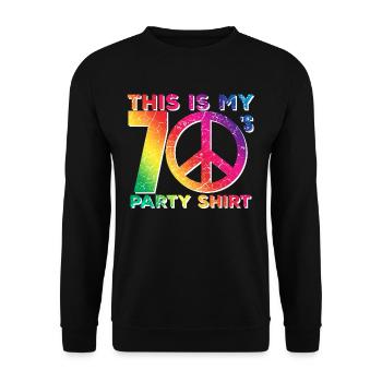 70s 70s Seventies Retro Hippie - Unisex Sweatshirt - black - Front - Alina (178cm) & Michal (187cm)