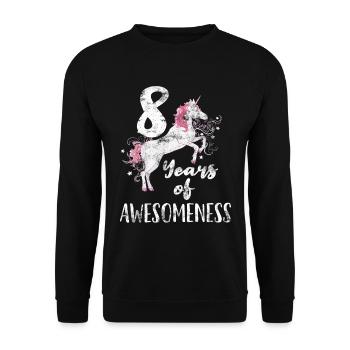 I am 8 years daughter children birthday 8 - Unisex Sweatshirt - black - Front - Alina (178cm) & Michal (187cm)