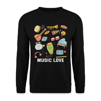 Instruments de musique band musiciens Instrument Amateurs - Sweat-shirt Unisexe - noir - Devant - Alina (178cm) & Michal (187cm)