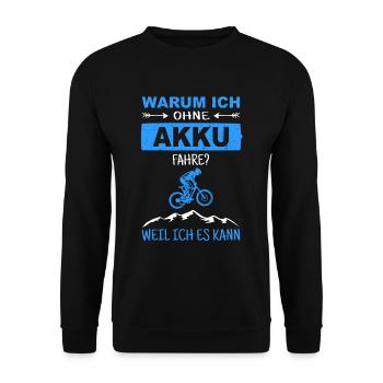 Mountainbike MTB Fahrrad Berge Alpen Vintage Rad - Unisex Pullover - Schwarz - Vorne - Alina (178cm) & Michal (187cm)