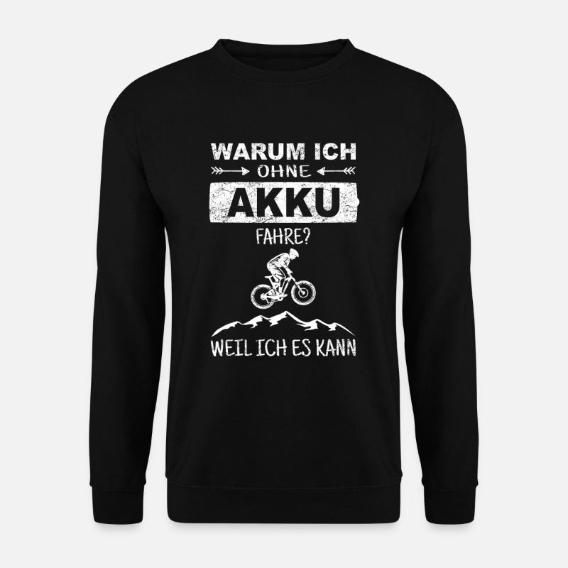 MTB Mountainbike Berge E-Bike Spruch Vintage Retro - Unisex Pullover - Schwarz