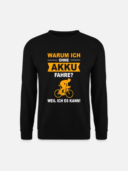Rennrad Lustiger Fahrrad Spruch E-Bike Akku Bike - Unisex Pullover - Schwarz