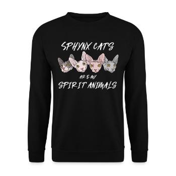 Cadeau de propriétaire de chat Sphynx Femme Chat Sphynx - Sweat-shirt Unisexe - noir - Devant - Alina (178cm) & Michal (187cm)