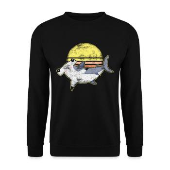 Hammerhai Marine Biologie Requin Rétro Cadeau - Sweat-shirt Unisexe - noir - Devant - Alina (178cm) & Michal (187cm)