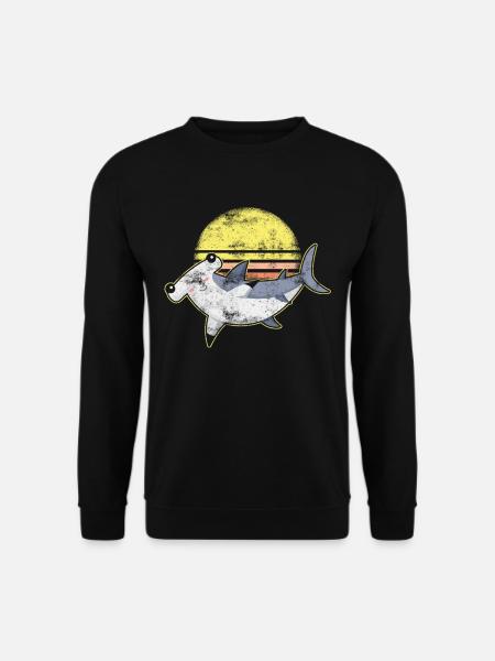 Hammerhai Meeresbiologie Haifisch Retro Geschenk - Unisex Pullover - Schwarz