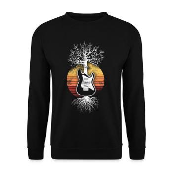 Rock Guitar Rock n Roll Music Guitarist Gift - Unisex Sweatshirt - black - Front - Alina (178cm) & Michal (187cm)