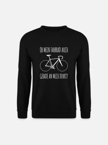 OB MEIN FAHRRAD AUCH GERADE AN MICH DENKT Rennrad - Unisex Pullover - Schwarz