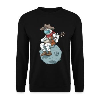 Banjo gift astronaut cowboy country music - Unisex Sweatshirt - black - Front - Alina (178cm) & Michal (187cm)