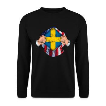 Suède USA pays d'origine armoiries drapeau fierté - Sweat-shirt Unisexe - noir - Devant - Alina (178cm) & Michal (187cm)