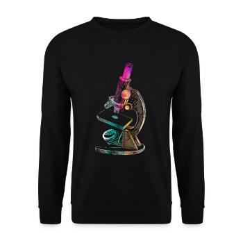 Microscope biology science medicine research - Unisex Sweatshirt - black - Front - Alina (178cm) & Michal (187cm)