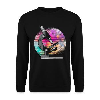 Microscope biology science medicine research - Unisex Sweatshirt - black - Front - Alina (178cm) & Michal (187cm)