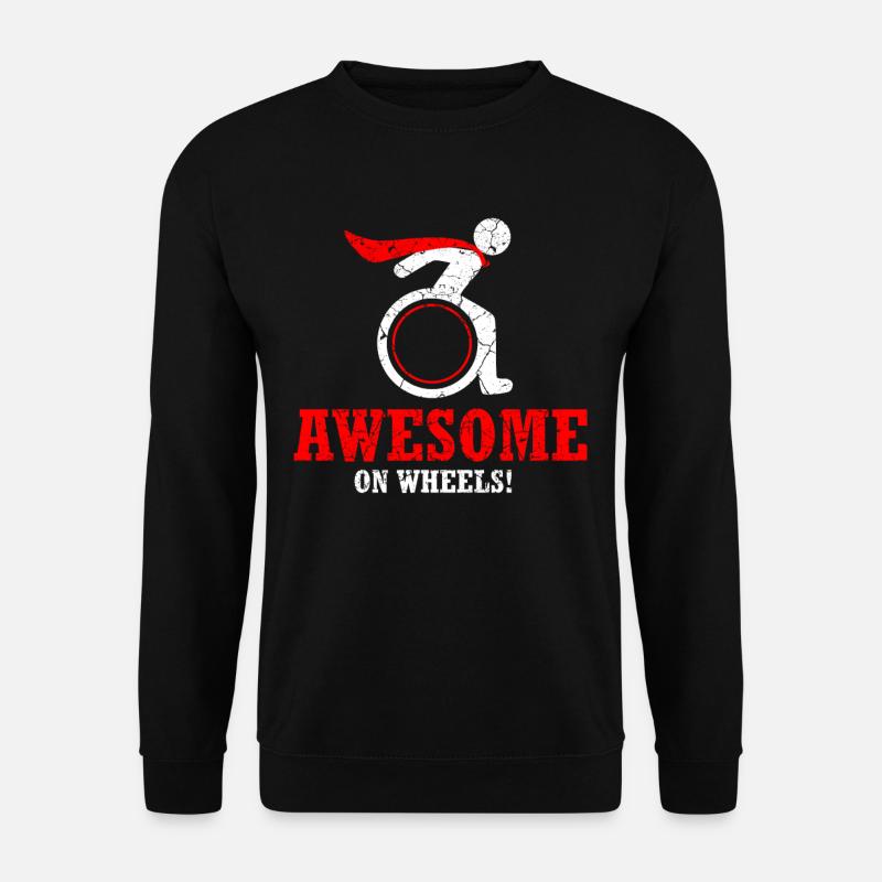 Rollstuhl Rollstuhlfahrer Behinderung Geschenk - Unisex Pullover - Schwarz