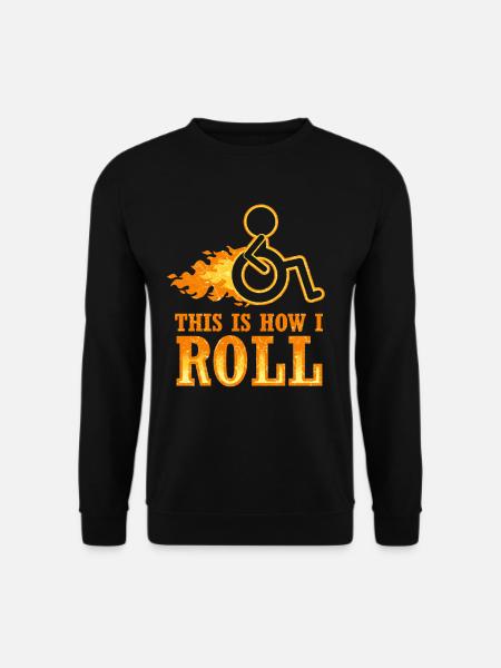 Rollstuhl Rollstuhlfahrer Behinderung Geschenk - Unisex Pullover - Schwarz