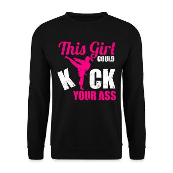 Karaté fille arts martiaux arts martiaux femmes cadeau - Sweat-shirt Unisexe - noir - Devant - Alina (178cm) & Michal (187cm)