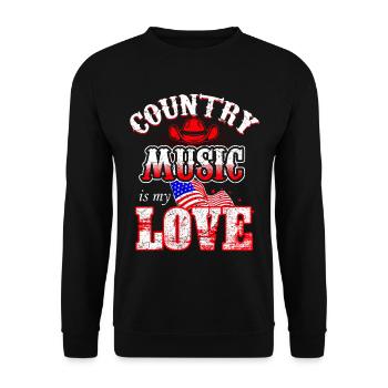 Country Musik Western Rodeo Cowboy USA - Unisex Pullover - Schwarz - Vorne - Alina (178cm) & Michal (187cm)