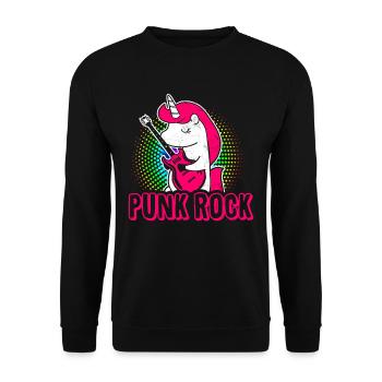Musique punk licorne fille punk rock anarchie - Sweat-shirt Unisexe - noir - Devant - Alina (178cm) & Michal (187cm)