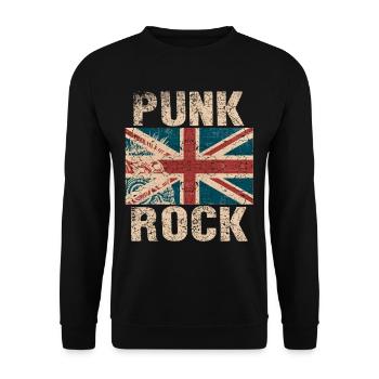 Punk UK Musik Retro Punker Rock England - Unisex Pullover - Schwarz - Vorne - Alina (178cm) & Michal (187cm)