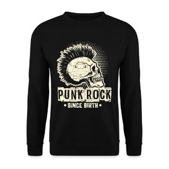 Punk Music Retro Punk Rock Skull Gift 1 - Unisex Sweatshirt - black - Front - Alina (178cm) & Michal (187cm)