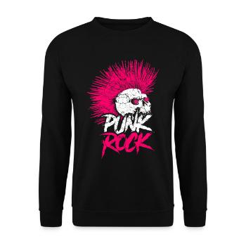 Punk music retro punk rock skull gift - Unisex Sweatshirt - black - Front - Alina (178cm) & Michal (187cm)