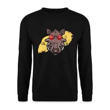Sanglier chasse forestier trophée chasse sanglier sauvage - Sweat-shirt Unisexe - noir - Devant - Alina (178cm) & Michal (187cm)