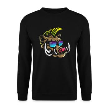 Sanglier chasse forestier trophée chasse sanglier sauvage - Sweat-shirt Unisexe - noir - Devant - Alina (178cm) & Michal (187cm)