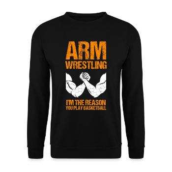 Armdrücken Arm Drücken Sport Arm Wrestling Fitness - Unisex Pullover - Schwarz - Vorne - Alina (178cm) & Michal (187cm)