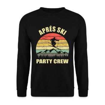 Après ski party crew skiing mountains retro vintage - Unisex Sweatshirt - black - Front - Alina (178cm) & Michal (187cm)