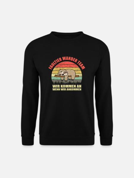 Faultier Wander Team Retro Vintage Wandern Gruppe - Unisex Pullover - Schwarz