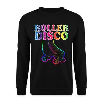 Rollschuhe Disco Inline Skating Rollschuhlaufen - Unisex Pullover - Schwarz - Vorne - Alina (178cm) & Michal (187cm)