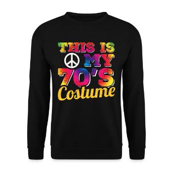 70er 1970 70 ans 70 Musique Disco Costume - Sweat-shirt Unisexe - noir - Devant - Alina (178cm) & Michal (187cm)