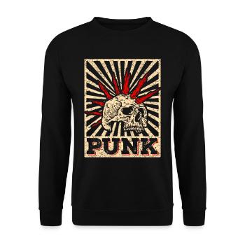 Punk music anarchy punk rock band concert gift - Unisex Sweatshirt - black - Front - Alina (178cm) & Michal (187cm)