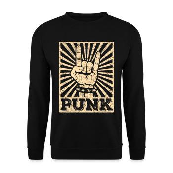 Punk music anarchy punk rock band concert gift - Unisex Sweatshirt - black - Front - Alina (178cm) & Michal (187cm)