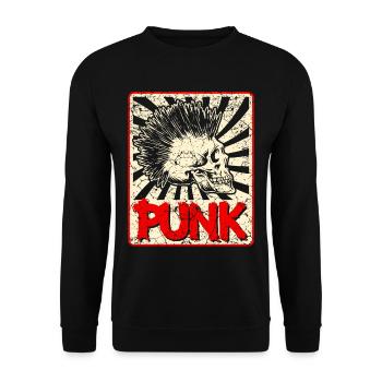 Punk music anarchy punk rock band concert gift - Unisex Sweatshirt - black - Front - Alina (178cm) & Michal (187cm)