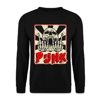 Punk Musik Anarchie Punkrock Band Konzert Geschenk - Unisex Pullover - Schwarz - Vorne - Alina (178cm) & Michal (187cm)
