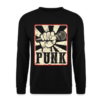Punk music anarchy punk rock band concert gift - Unisex Sweatshirt - black - Front - Alina (178cm) & Michal (187cm)