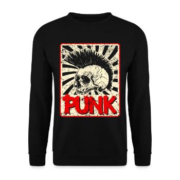 Punk music anarchy punk rock band concert gift - Unisex Sweatshirt - black - Front - Alina (178cm) & Michal (187cm)