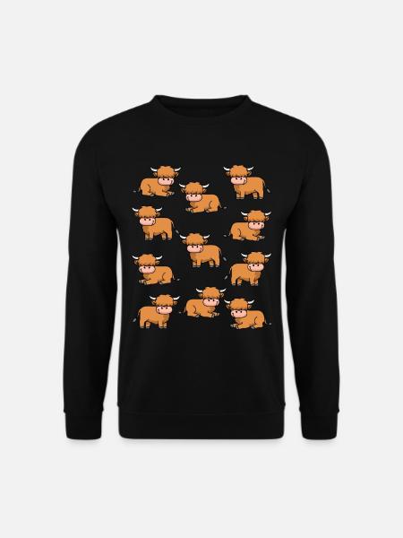 Schottische Highland Kuh Geschenkidee Kuh - Unisex Pullover - Schwarz
