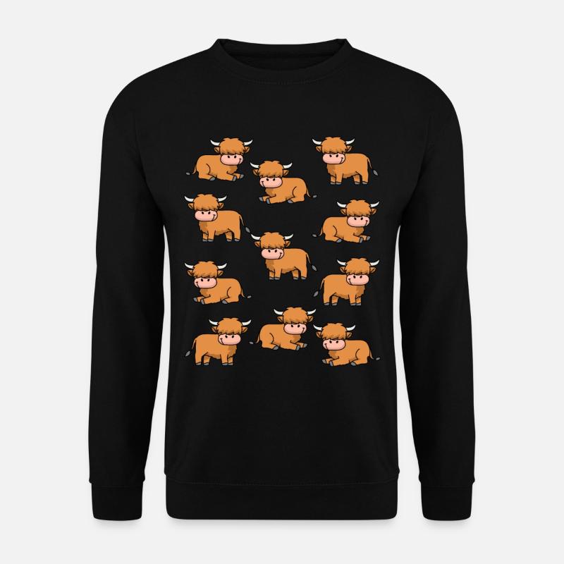 Schottische Highland Kuh Geschenkidee Kuh - Unisex Pullover - Schwarz