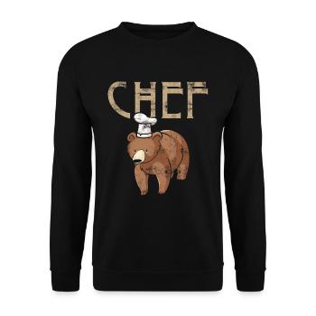L’ours chef cuisine cuisine cadeau - Sweat-shirt Unisexe - noir - Devant - Alina (178cm) & Michal (187cm)