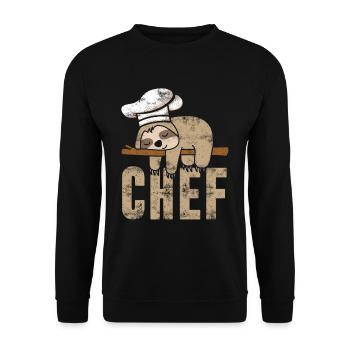 Paresseux chef cuisine cuisine cadeau - Sweat-shirt Unisexe - noir - Devant - Alina (178cm) & Michal (187cm)
