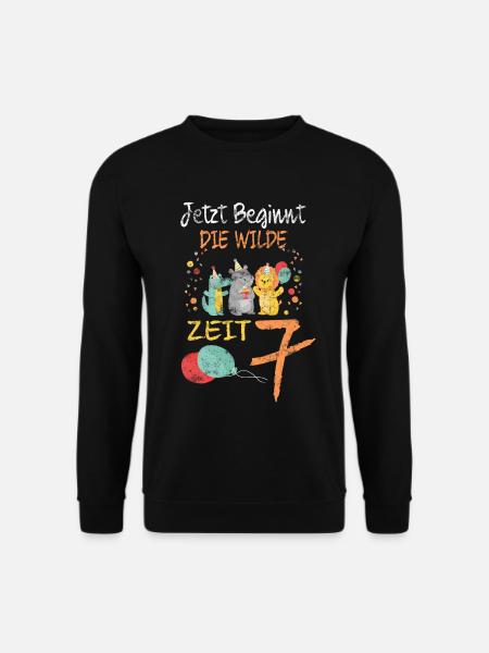 Kindergeburtstag 7 Jahre Safari 7 Geburtstag 7 - Unisex Pullover - Schwarz