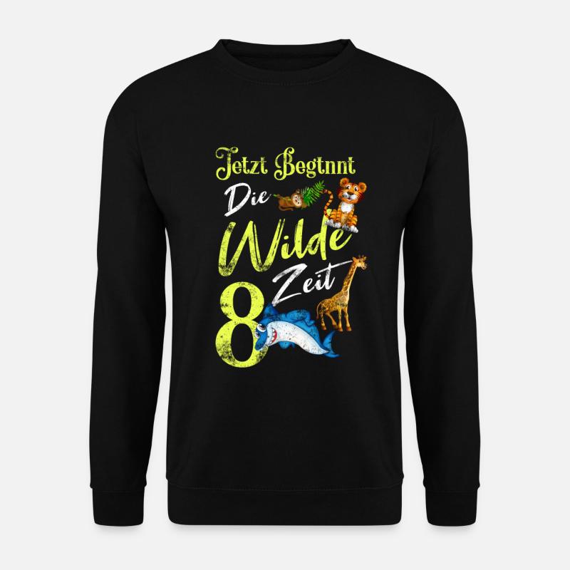 Kindergeburtstag 8 Jahre Safari Geburtstag 8 - Unisex Pullover - Schwarz