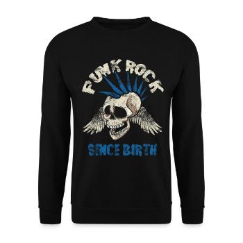 Punk music retro punk rock skull gift - Unisex Sweatshirt - black - Front - Alina (178cm) & Michal (187cm)