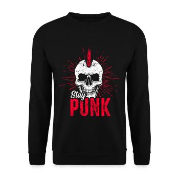 Punk rock music punk rocker punks punk gift - Unisex Sweatshirt - black - Front - Alina (178cm) & Michal (187cm)