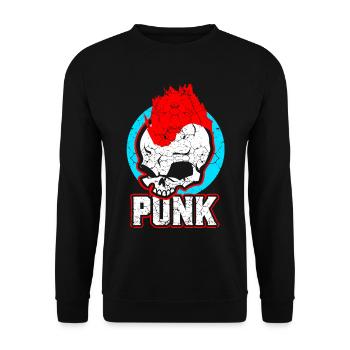 Punk Rock Musik Punkrocker Punks Punker Geschenk - Unisex Pullover - Schwarz - Vorne - Alina (178cm) & Michal (187cm)