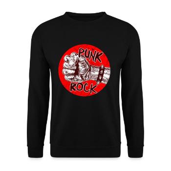 Punk rock music punk rocker punks punk gift - Unisex Sweatshirt - black - Front - Alina (178cm) & Michal (187cm)