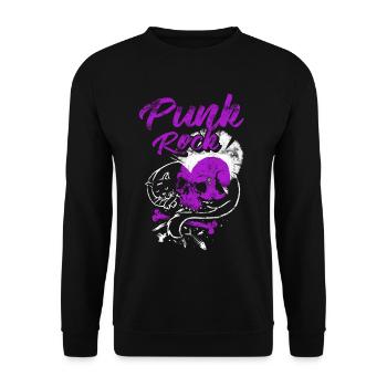 Punk rock punk punker music retro punks - Unisex Sweatshirt - black - Front - Alina (178cm) & Michal (187cm)