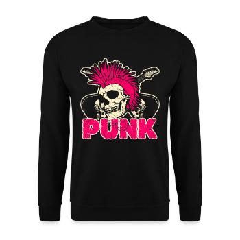 Punk rock punk punker music retro punks - Unisex Sweatshirt - black - Front - Alina (178cm) & Michal (187cm)