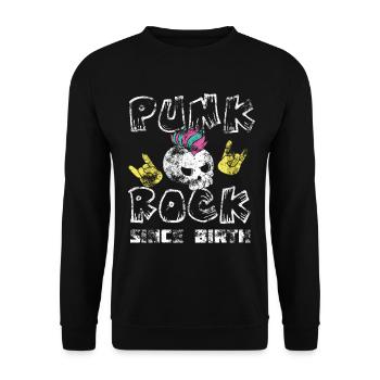 Punk rock punk punker musique rétro punks - Sweat-shirt Unisexe - noir - Devant - Alina (178cm) & Michal (187cm)